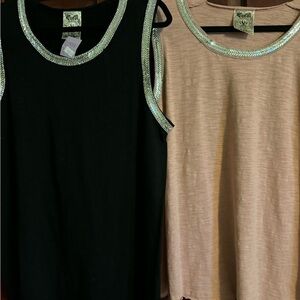 Rhinestone embellished tank top